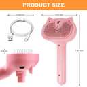 Pet Steam Brush for Dogs, 4 in 1 Cat Steam Brush for Long Short Haired, Self Cleaning Brush for Shedding, Metal Pet Misting Hair Comb with Handle for Grooming Kitten Dog(Pink)