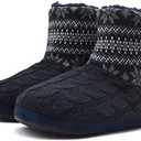 GPOS Knit Rock Wool Warm Men Indoor Pull on Cozy Memory Foam Slipper Boots Soft Rubber Sole Size 6