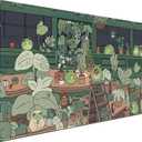 Cute Frog Kawaii Green Desk Decor Mat, Large Gaming Mouse Pad for Computer Keyboard Laptop, Home Office Accessories for Girl (31.5x15.7 in)-with Stitched Edges Pad