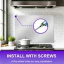 SHACO 30"x24" Stainless Steel Backsplash for Stove, Stove Wall Protector | Matching Screws, 4 Pre Drilled Holes for Easy Installation, Metal Panel Splatter Guard for Stovetop, Keep the Walls Clean
