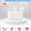 Jinstyles Wireless Charging Case Compatible with AirPods Pro: Replacement Charger Case with Bluetooth Pairing, Earbuds Not Included (White, AirPods Pro 1/2 Charging Case)