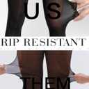 Unbelievable Durability Tights, Rip Resistant Pantyhose, Control Top 40D Semi Sheer Tights for Women, Medias Mujer (Small, Black)