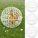 Leinuosen 4 Pack Chicken Ball Cage Movable Mesh Rabbit Coops Plastic Detachable Rolling Safety Hutch Prevents Dog Bites Horse Trampling for Bird Duck Outdoor(White,15.75'',Classic Style)