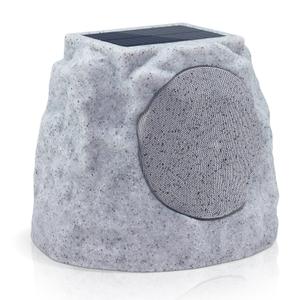 GGII Rock Speakers Outdoor Water-Resistant IP44, Multi-Sync Up to 100 Speakers, Solar-Powered Rock Speaker with Light for Patio Garden Party Pool Deck Yard Outside