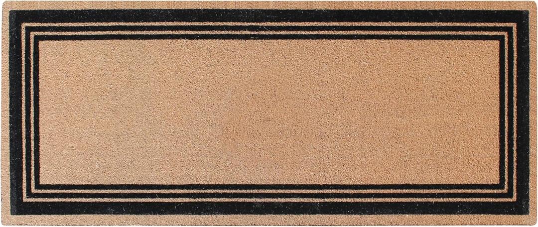A1 Home Collections A1HC Natural Coir Flock Doormat for Outdoor Entrance, Anti-Shed Treated Durable Front Door Mat, Heavy Duty & Thin Profile Mats, Easy to Clean Entrymat - 36" x 72"