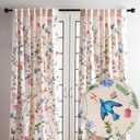 Maison d' Hermine Curtains for Living Room 100% Cotton 84 inch Length Two Panel Light Filtering Curtains for Windows with Rod and Loop Pockets Spring Summer (Neo Ipomee - Multi, 50" W x 84" L)
