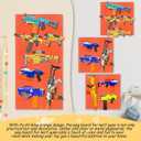 Peg Board For Nerf Guns, Peg Board For Hanging Nerf Guns, Toy Gun Storage, 4 Peg Board 13"x 13" For Nerf Guns, Toy Gun Storage Organizer Compatible with Blasters Nerf (Orange)
