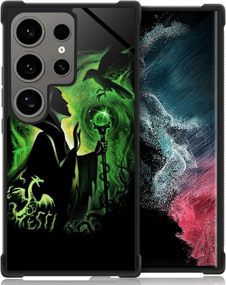 CARLOCA Compatible with Samsung Galaxy S24 Ultra Case,Green Magic Lady Pattern Ultra Protection Shockproof Soft Silicone TPU Non-Slip Back for Samsung Galaxy S24 Ultra
