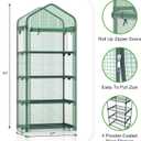 Mini Greenhouse 4-Tier Small Greenhouses for Outdoor Indoor 27"x19"x63" Portable Greenhouse w/ Screen Windows & Waterproof PE Cover Green House for Backyard Balcony Seedling Raising