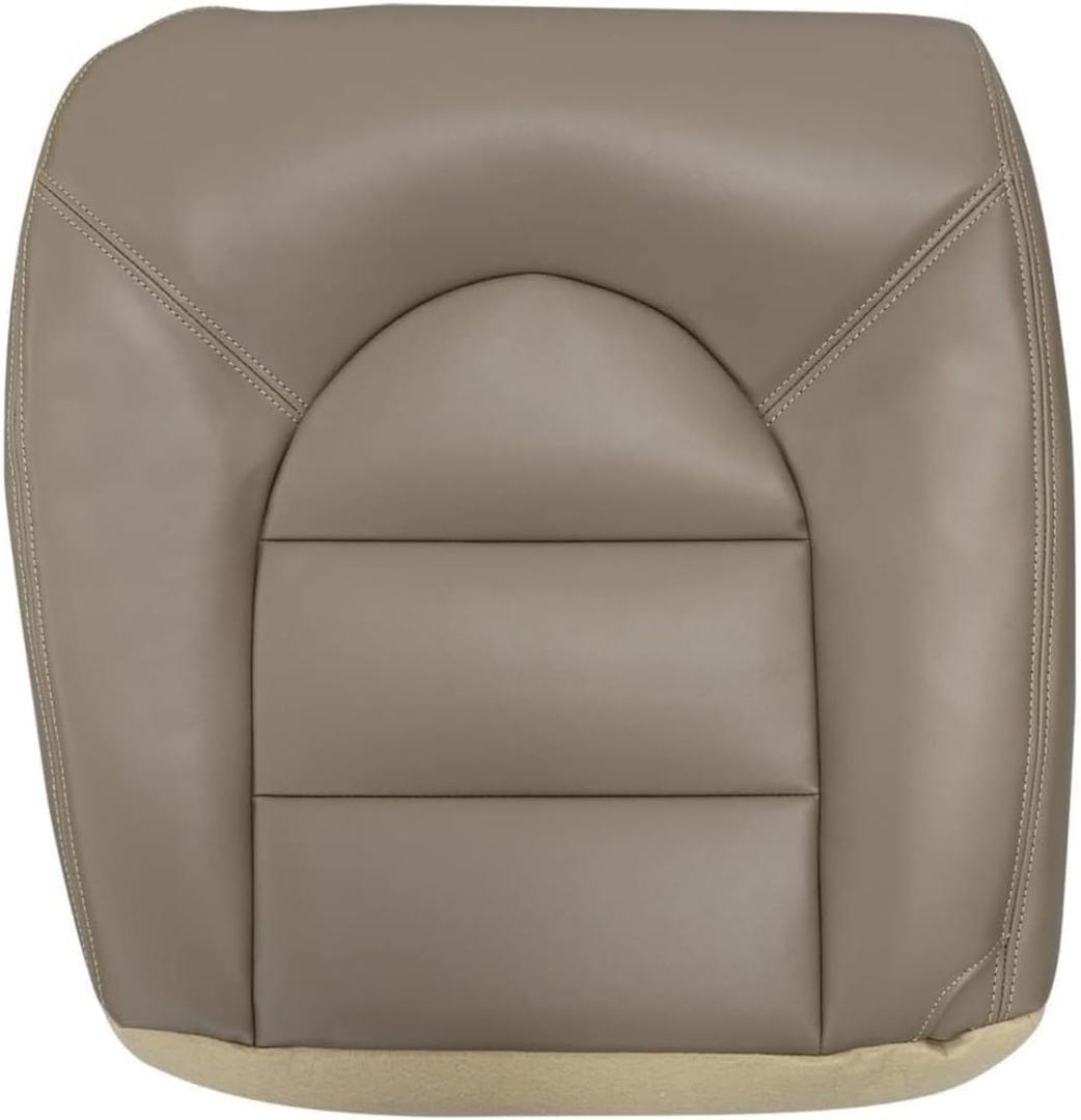 Priprilod Driver Bottom Replacement Leather Seat Cover Tan Compatible with Ford F250 F350 F450 F550 Lariat 1999 2000