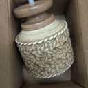 1-1/8 Inch Diameter Faux Wood Curtain Rods with Faux Rattan Cane Woven Finial, 72-144'' Telescoping Single Curtain Rods for window width 68-140 inch, 1 pack (Chestnut color)