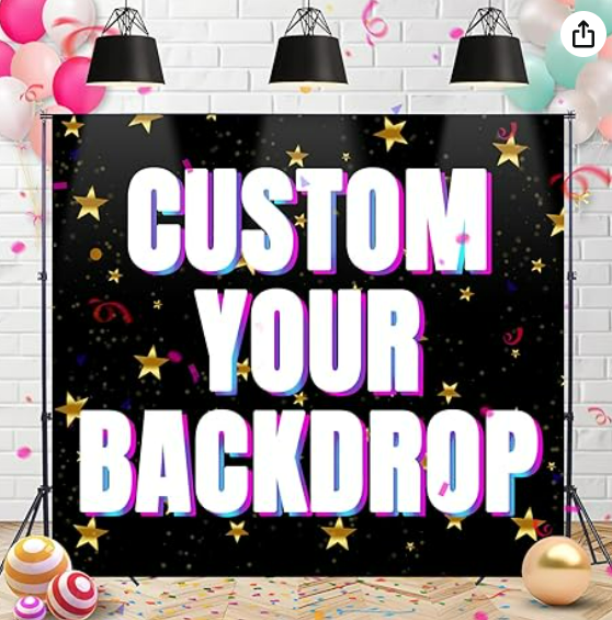 5x3ft Custom Photo Backdrop Personalized Banner Customized Backdrop with Picture Text for Photography, Gift for Birthday, Wedding, Graduation, Party, Christmas, Valentine's Day