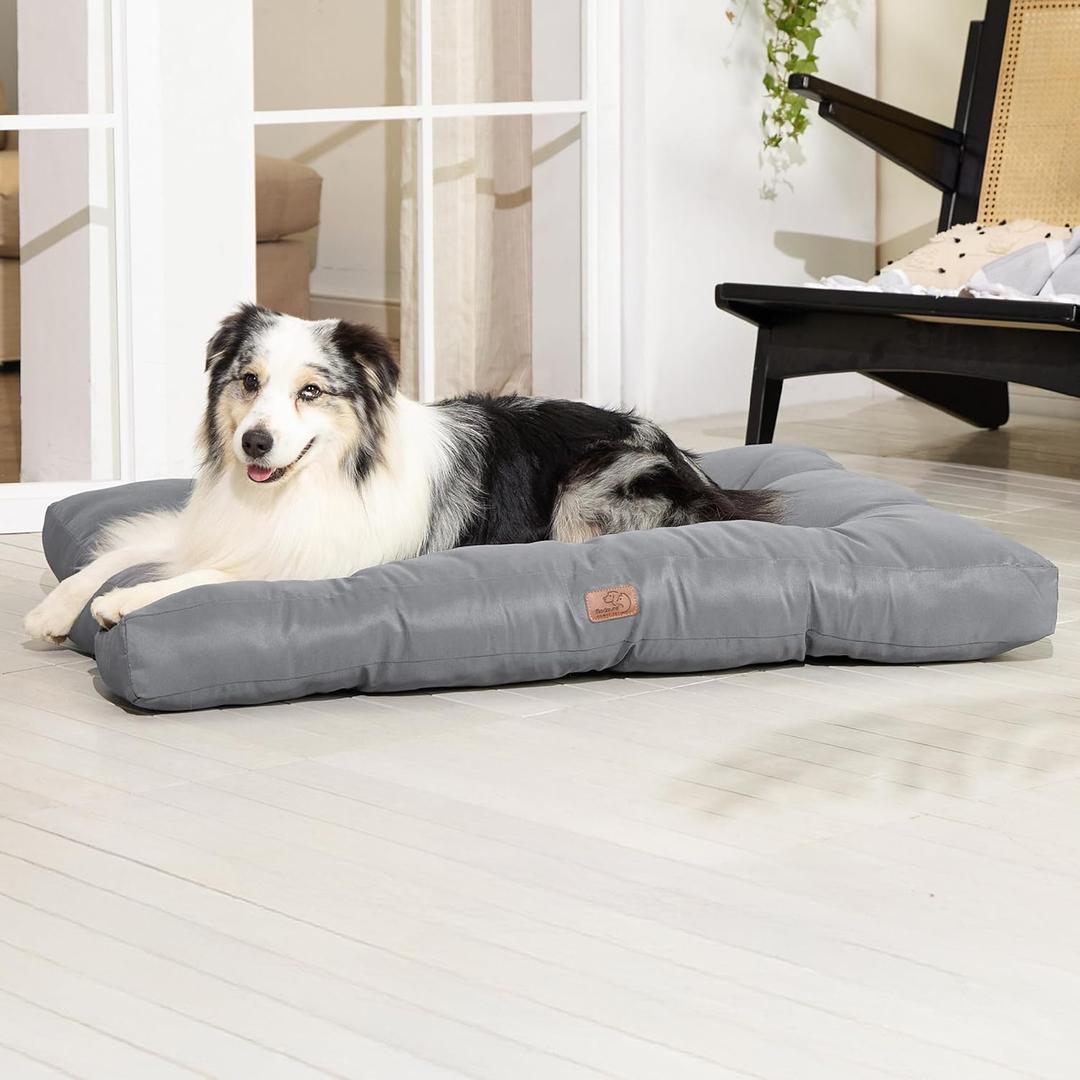 Bedsure Extra Large Dog Bed - Washable Giant Pet Bed Mattress with Oxford Fabric, Water Resistant Flat Pet Pillow Bed for XL Dog Crate, 44x35x4, Grey