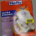 Hefty Ultra Strong Tall Kitchen Trash Bags, Lavender & Sweet Vanilla Scent, 13 Gallon, 80 Count