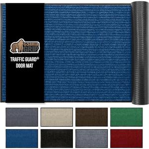 GORILLA GRIP Traffic Guard Door Mat, Heavy Duty Welcome Mats, Commercial Office Space Doormat, Waterproof, Fade Resistant, Strong Rubber Backing, Low Profile, Shoe and Boot Scraper, 35x23