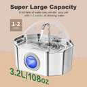 Cat Water Fountain Stainless Steel 108oz/3.2L, APAUK Automatic Pet Fountain Dog Water Dispenser with Water Level Window, Quiet Cat Fountain for Drinking, Inside with Replacement(2 Filters&2 Sponges)