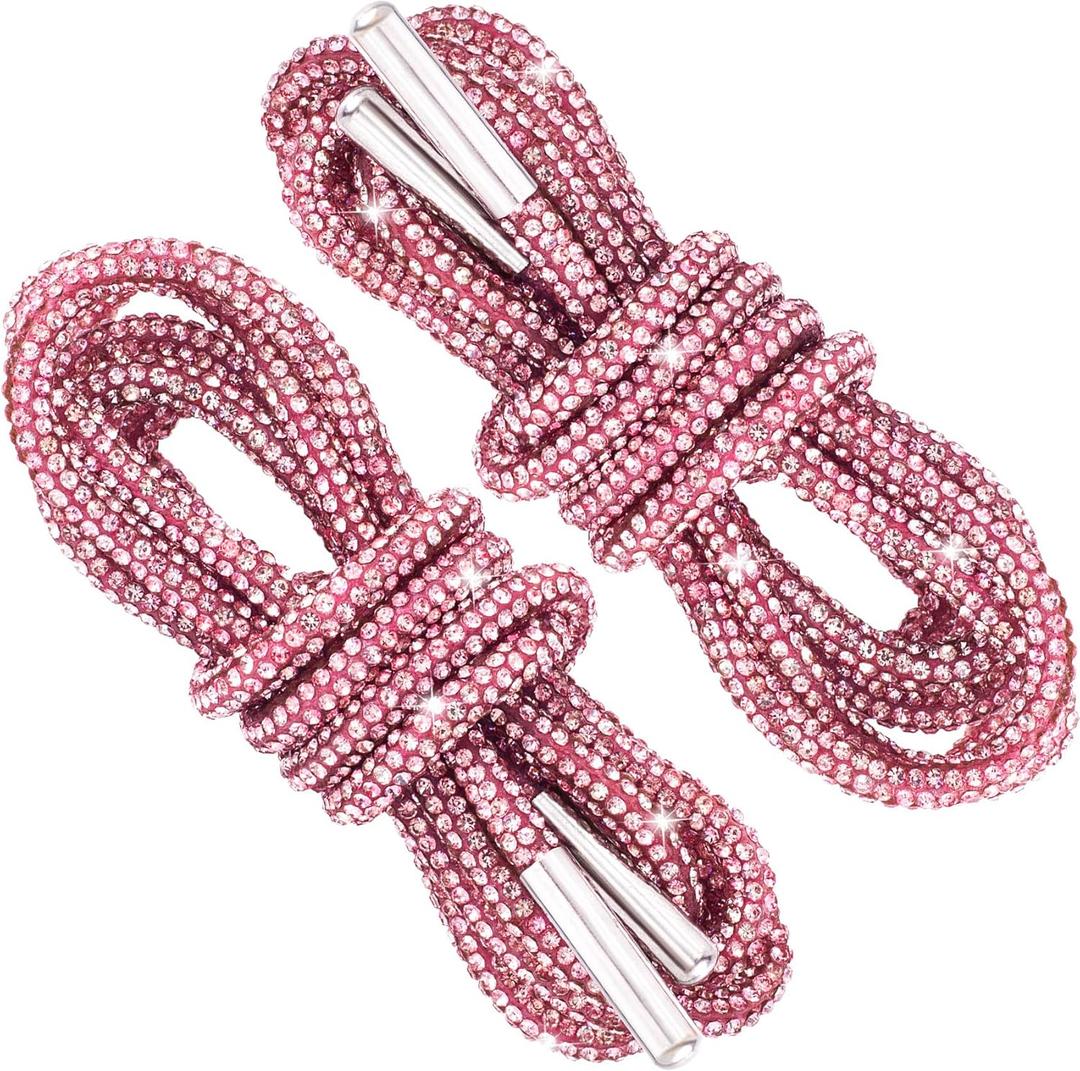 Rhinestone Shoe Laces, Glitter Rope Shoelaces for Sneakers, Round Crystal Bling Shoe Lace (120cm, Light Pink)
