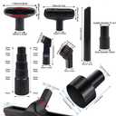 10-PCS Vacuum Attachment Kit for 1.25 (32mm) Hose Universal Floor Brush, Dusting Tool, Crevice Nozzle & Adapters for Shop-Vac, Home, Car & Garage Cleaning