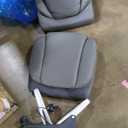 NBF Avanti Faux Leather Executive Office Chair Desk Chair - Ergonomic Chairs with Flip Arms - Modern Office Chair with Iridescent Silver Finish - Lumbar Support Chair (Gray) (Grey)