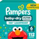 Pampers Diapers - Baby Dry - Size 6, 112 Count, Absorbent Disposable Infant Diaper 