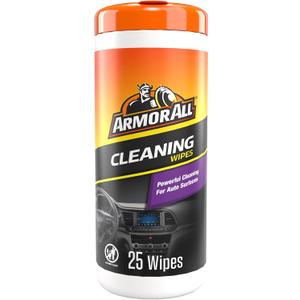Armor All Interior Car Cleaning Wipes, 25 Count Canister, Powerful Cleaning for Dashboards, Vinyl, Clear Plastics, Carpet and Fabric