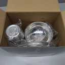 Sunnyray 6 Sets Stainless Steel Plates Bowls and Cups Metal Camping Stainless Steel Dinnerware for Serving Reusable Double Walled Insulated Plates Bowls and Cups for Rice Ice Cream