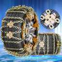 Snow Chains for Car SUV Pickup Trucks, Adjustable Portable Universal Emergency Anti Skid Snow Car Tire Chains for Tire Width 165-215mm, 6 Pack