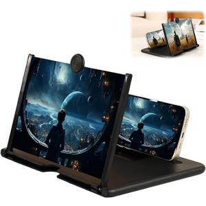 Screen Magnifier Version, 2026 New 3D HD Foldable Amplifier Phone Stand with Adjustable Angle Gift for Mom Dad Family Portable Universal Enlarger Movies Gaming Video(Black, 12 inch)