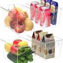 BALEINE Clear Plastic Storage Bins, Pantry Organization, BPA Free Stackable Refrigerator Organizers and Storage with Handles for Kitchen Fridge Cabinet Bathroom (4PK, 9.5x5.5x4.5)