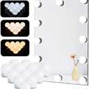 LED Vanity Lights for Mirror, Hollywood Style Vanity Lights with 10 Dimmable Bulbs, Adjustable Color & Brightness, USB Cable, Mirror Lights Stick on for Makeup Table Dressing Room (10 Lights)