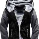 MANLUODANNI Men's Casual Hooed Hoodies Thick Wool Warm Winter Jacket Coats (Medium, 02black)