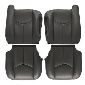 GXARTS Driver and Passenger Side Bottom and Top Lean Back Replacement Leather Seat Cover Dark Gray #692 or 69i Fit for Chevy Silverado Avalanche Tahoe Suburban GMC Sierra Yukon XL 2003 2004 2005 2006