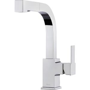 Pfister Arkitek Single Handle Kitchen Sink Faucet with Pull Out Sprayer, High Arc Design, Polished Chrome Finish, 1.8 GPM Flow Rate, 1 or 3 Hole Installation LG534LPMC