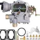 Marine Carburetor 2 Barrel Carb for Mercruiser 3.0L 2.5L 4 CYL Engines with Electric Choke Jets Gaskets Nut and Long Linkage Base Bolt Pattern 3 3/4 X 2 inches Replace 3310-864940A01