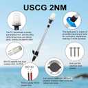 Telescopic Stern Light, Navigation Lights, All Round White LED Anchor, USCG 2NM, Removable 2-Pin Plug-in Base, 12-24VDC, 29.5-44 Inches, for Pontoon Boats