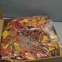 YNYLCHMX 18" Fall Wreaths for Front Door, Artificial Autumn Wreath with Cape Gooseberry and Ginkgo Leaves for Home Porch Window Wall Farmhouse Decor, Indoor Outdoor, Holiday Decor