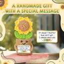 2 x Gifts for Mom from Daughter & Son, Mini Sunflower Crochet, Gift for Mother in Law Step Bonus Mom, Handmade Desk Decor