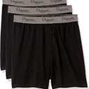 Organic Signatures Men's Boxers Organic Cotton, Soft Boxers for Men, 3-Pack (Large, Black)
