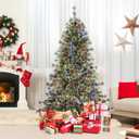 6/7.5/9 FT Artificial Christmas Tree Pre-Lit Hinged Holiday Tree