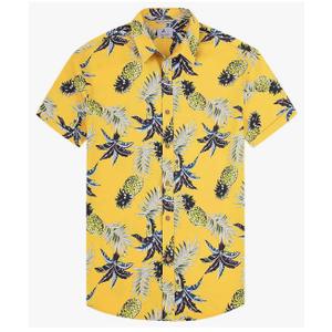 Men's Hawaiian Shirt Short Sleeve Button Down Tropical Summer Beach Casual Shirts, Size XL
