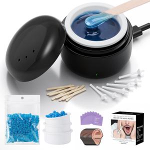 Azang Nose Wax Kit Men Upgraded Version 100g Wax USB Fast Heat Smart Constant Temp 40 Nose Hair Sticks 3 Silicone Pots Travel Size Unisex Suitable for Different Body Parts