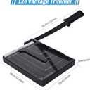 ISDIR Guillotine Paper Cutter 12" with Integrated Pressure Bar Heavy Duty Metal Base, 15 sheet Capacity, Magnetic Guide & Safety Guard Precision Trimmer for Cardstock, Crafts, DIY, Photos & Office