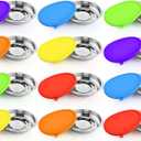Patelai 24 Pcs Stainless Steel Dog Bowls with Silicone Lids Portable Food and Water Dishes for Pets Sealable Containers for 6.3" for Cats & Small Dogs (Red, Blue, Green, Purple, Yellow, Orange)