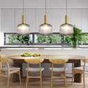 Battery Operated Pendant Light,Glass Battery Ceiling Light Fixtures with Wireless Remote Dimmable,10 Colors Modes Rechargeable Chandelier for Kitchen,Dining Room,Living Room,Bedroom(Clear), One Size