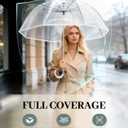 Clear Umbrella for Rain, Dome Bubble Umbrellas for Wedding, Windproof Transparent Umbrella with Large Canopy, Reinforced Fiberglass Frame & Aluminum Shaft, Lightweight for Prom & Outdoor Events