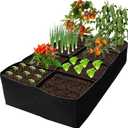 Fabric Raised Garden Bed, Grow Bags to Vegetable Herbs Flowers, 128 Gallon Fabric Plant Pots Indoor Outdoor, 6x3x1ft