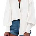 BTFBM Summer Blouses for Women Dressy Casual 2026 Long Sleeve Button Down Shirt V Neck Boho Spring Tops Fashion Clothing L