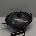 Wok, 13 Inch carbon steel woks & stirfry pans nonstick, PreSeasoned 5.8QT Flat Bottom Chinese Wok Paella Pan with lid, Carbon Steel Cookware, Compatible with All Cooktops