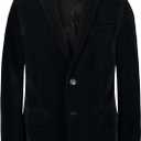 Tommy Hilfiger Boys Blazer Suit Jacket, Button Closure, Notch Lapel & Front Flap Pockets (16, Black Velvet)