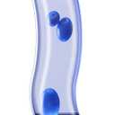 Unique Curved Liquid Motion Lamp with LED Color Changing, Decorative Lamp for Bedroom, Living Room, Office, Black Base with 'S' Logo and White Wax, Novelty Lighting Gift for Adults & Kids-Black